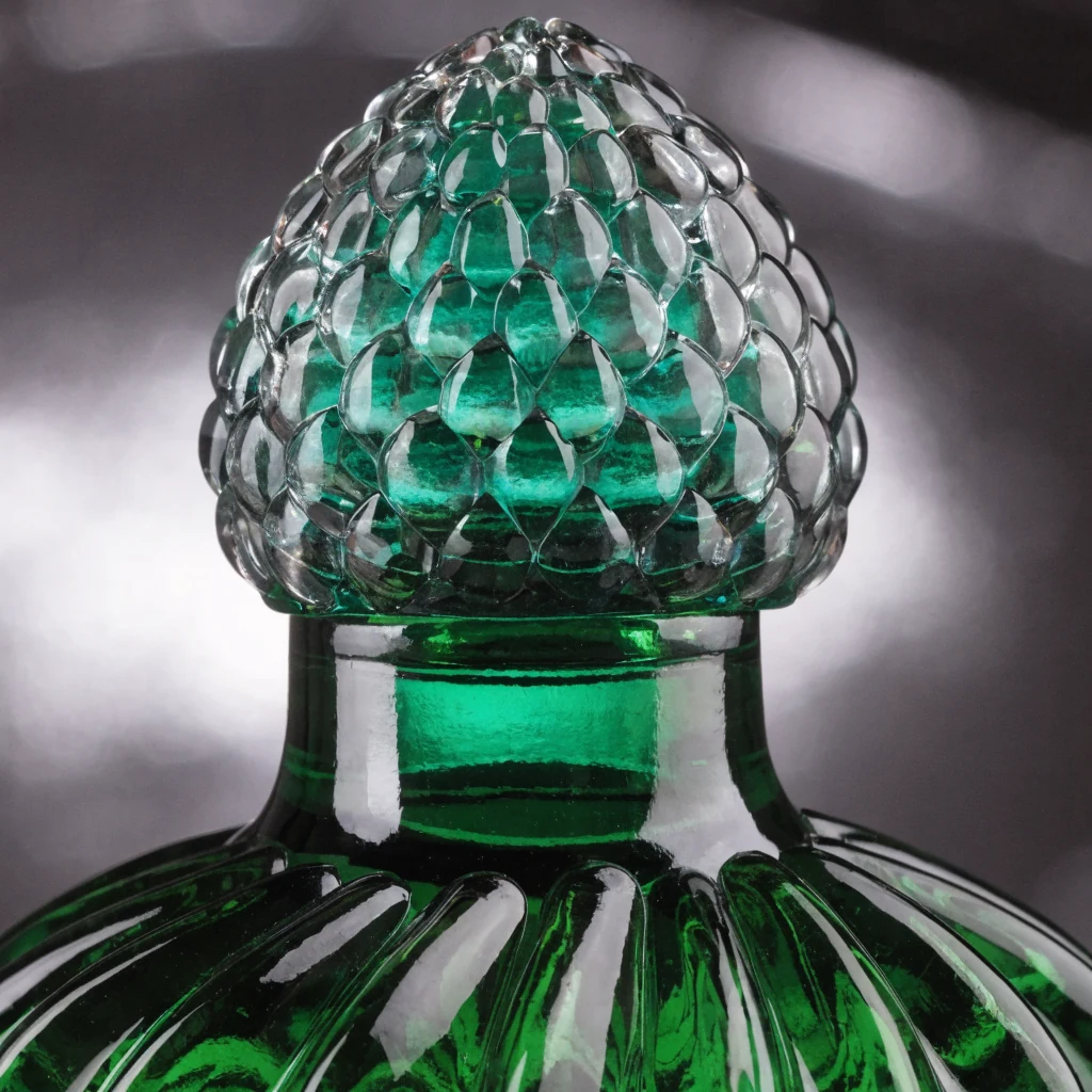 Dettaglio tappo e vetro verde